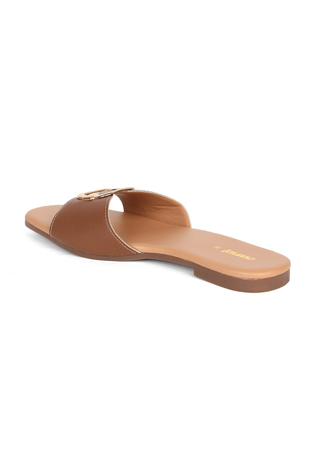 Brown Open Toe Flats for Women - Image 3
