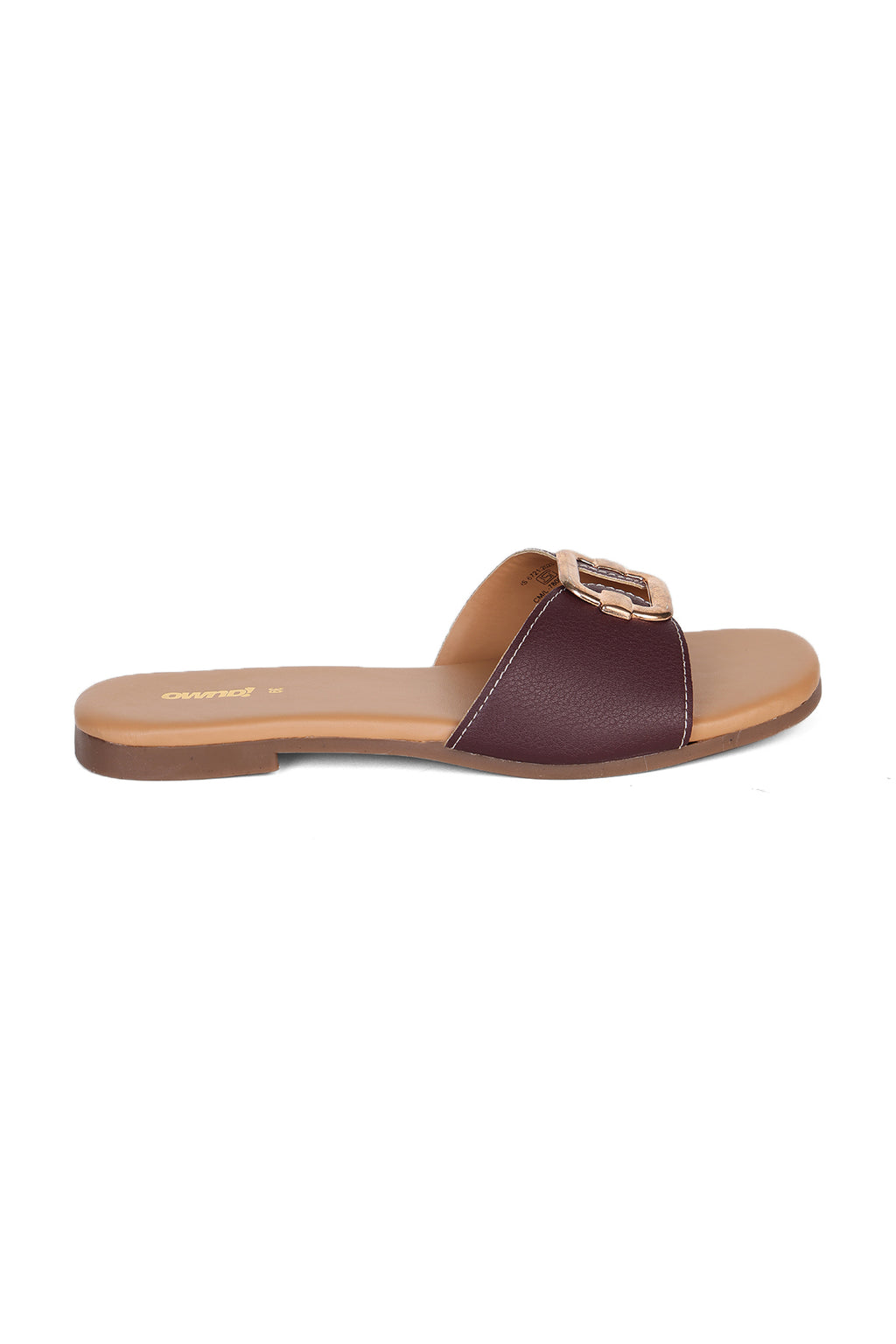 Maroon Solid Flats for Women - Image 2