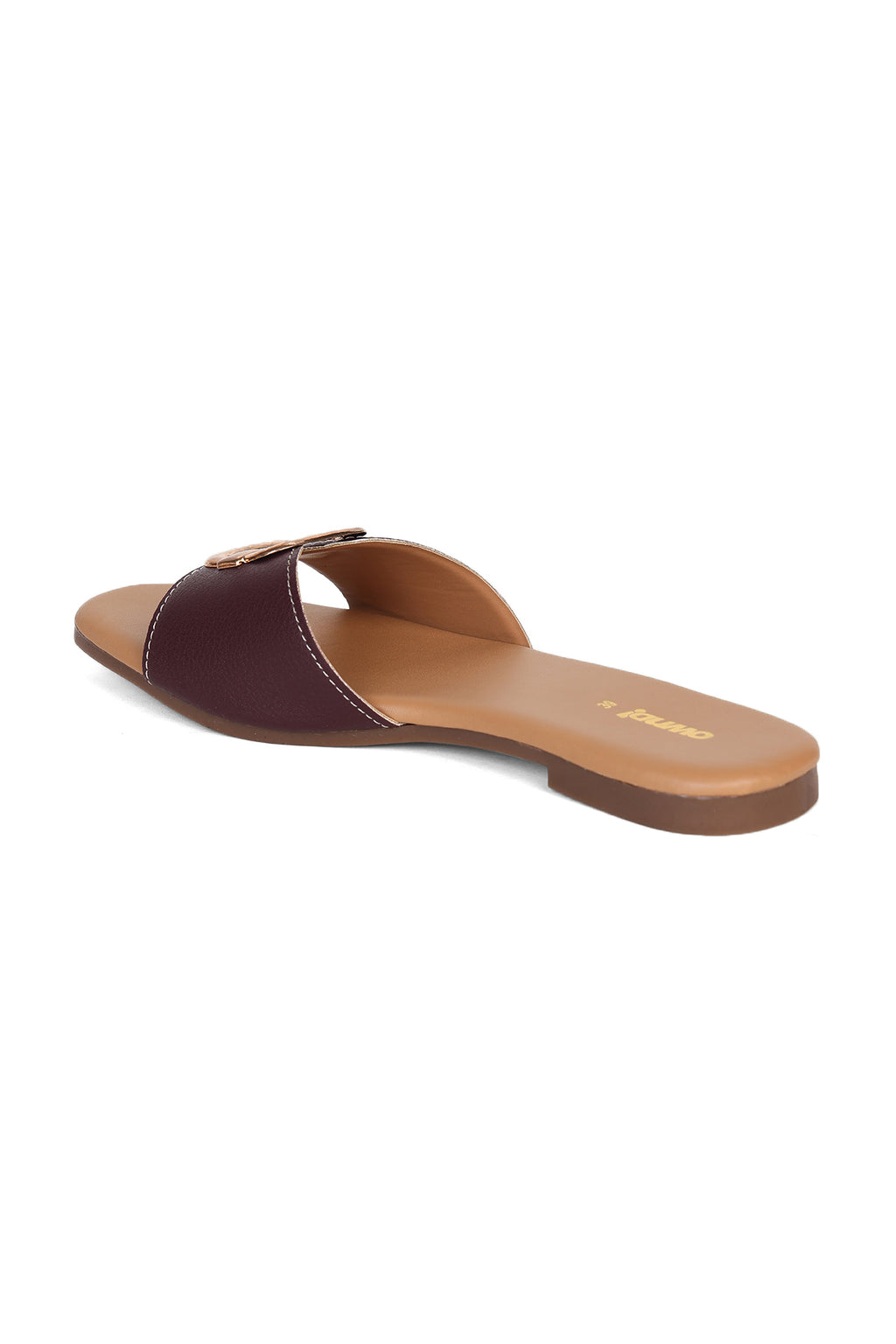 Maroon Solid Flats for Women - Image 4