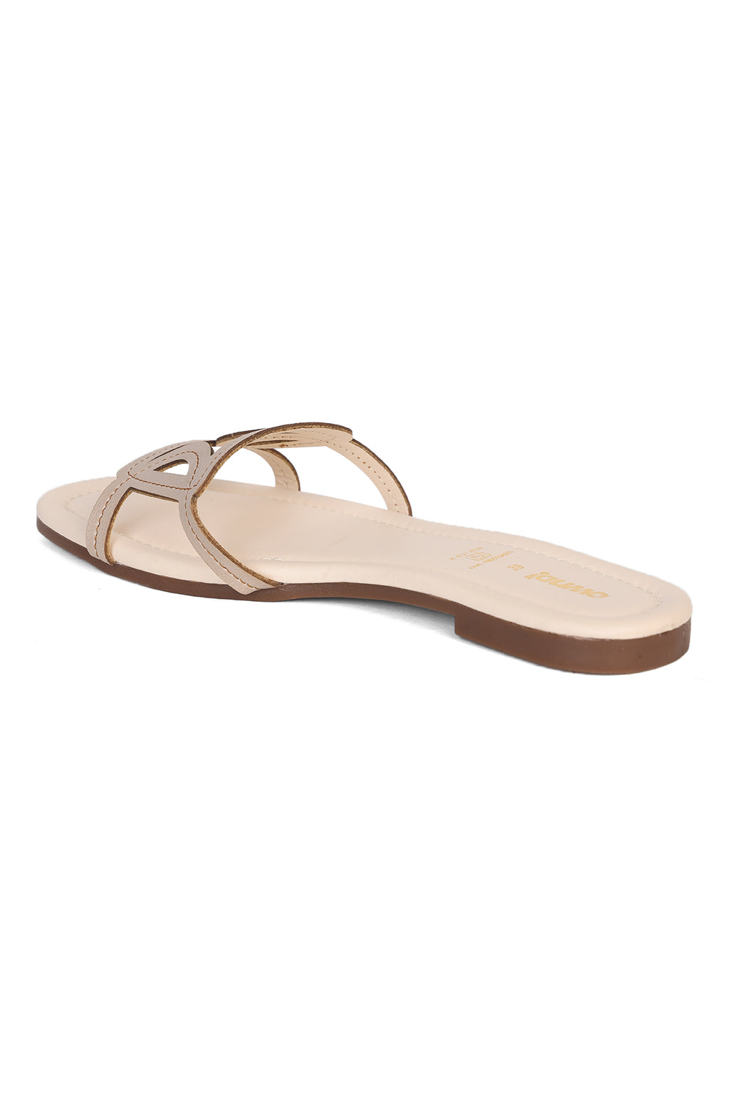 Beige Solid Flats for Women - Image 4