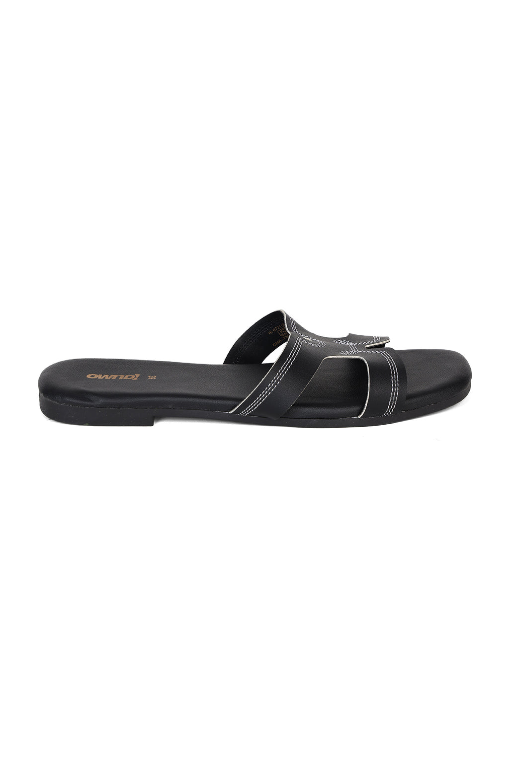 Black Solid Flats for Women - Image 2