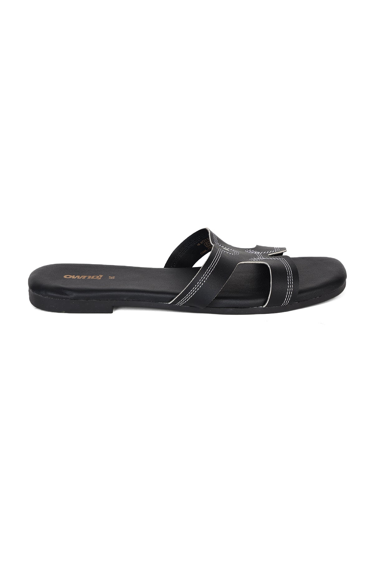 Black Solid Flats for Women - Image 2