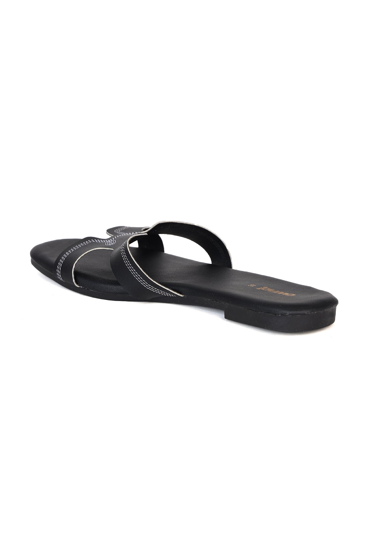 Black Solid Flats for Women - Image 4