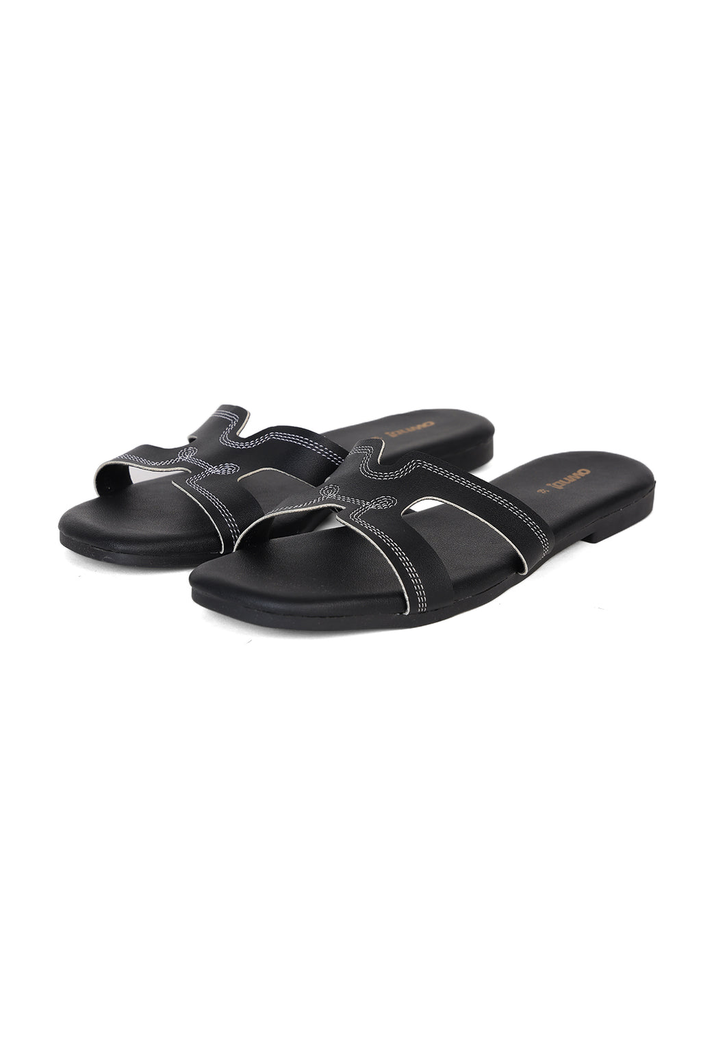 Black Solid Flats for Women - Image 5