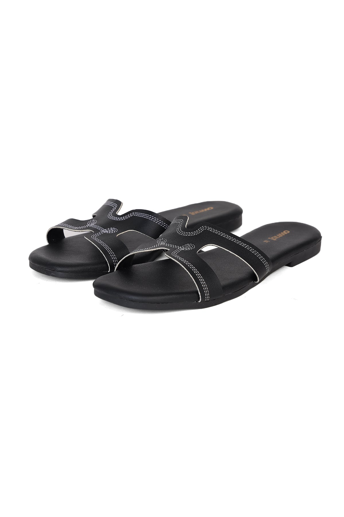 Black Solid Flats for Women - Image 5