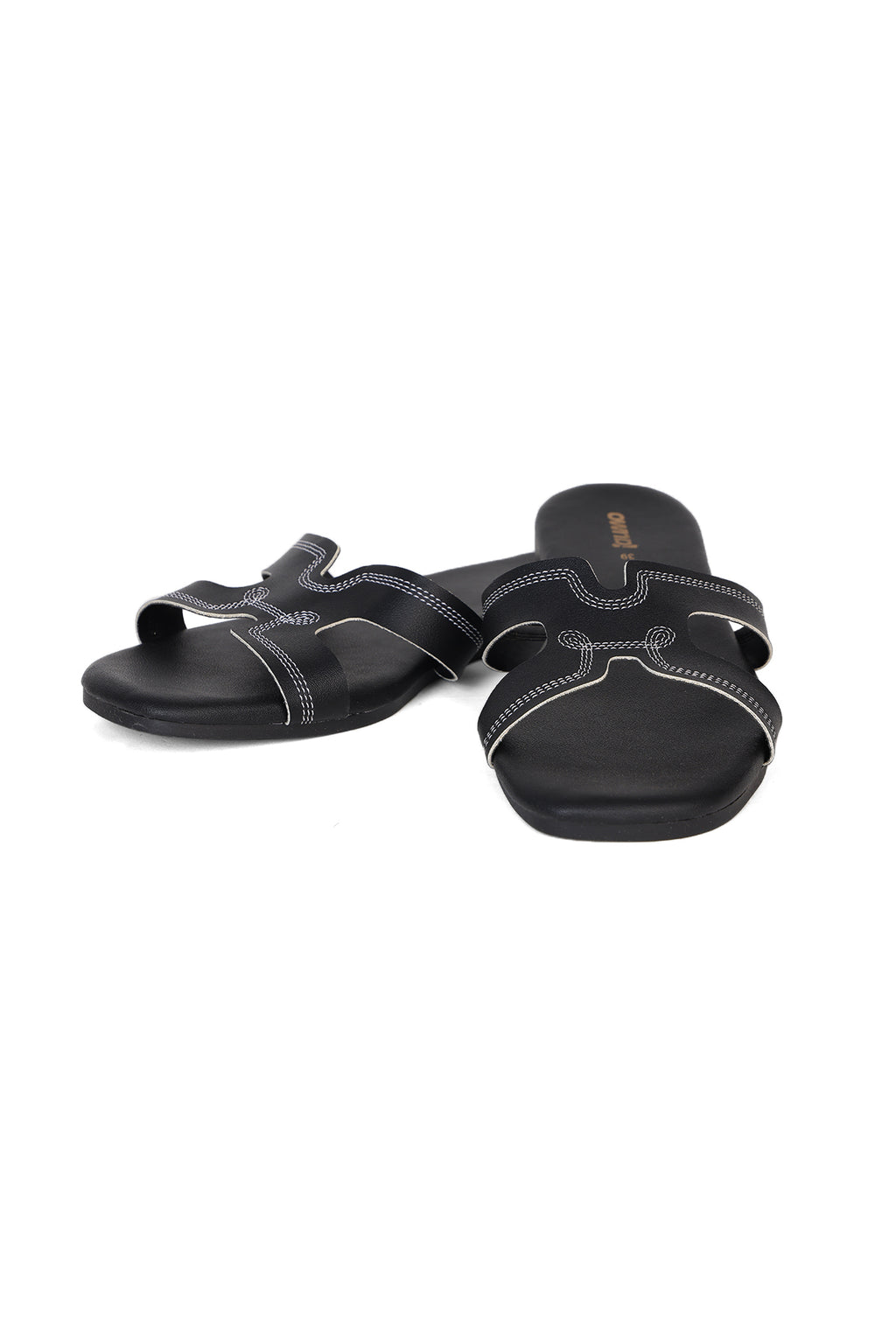Black Solid Flats for Women - Image 6