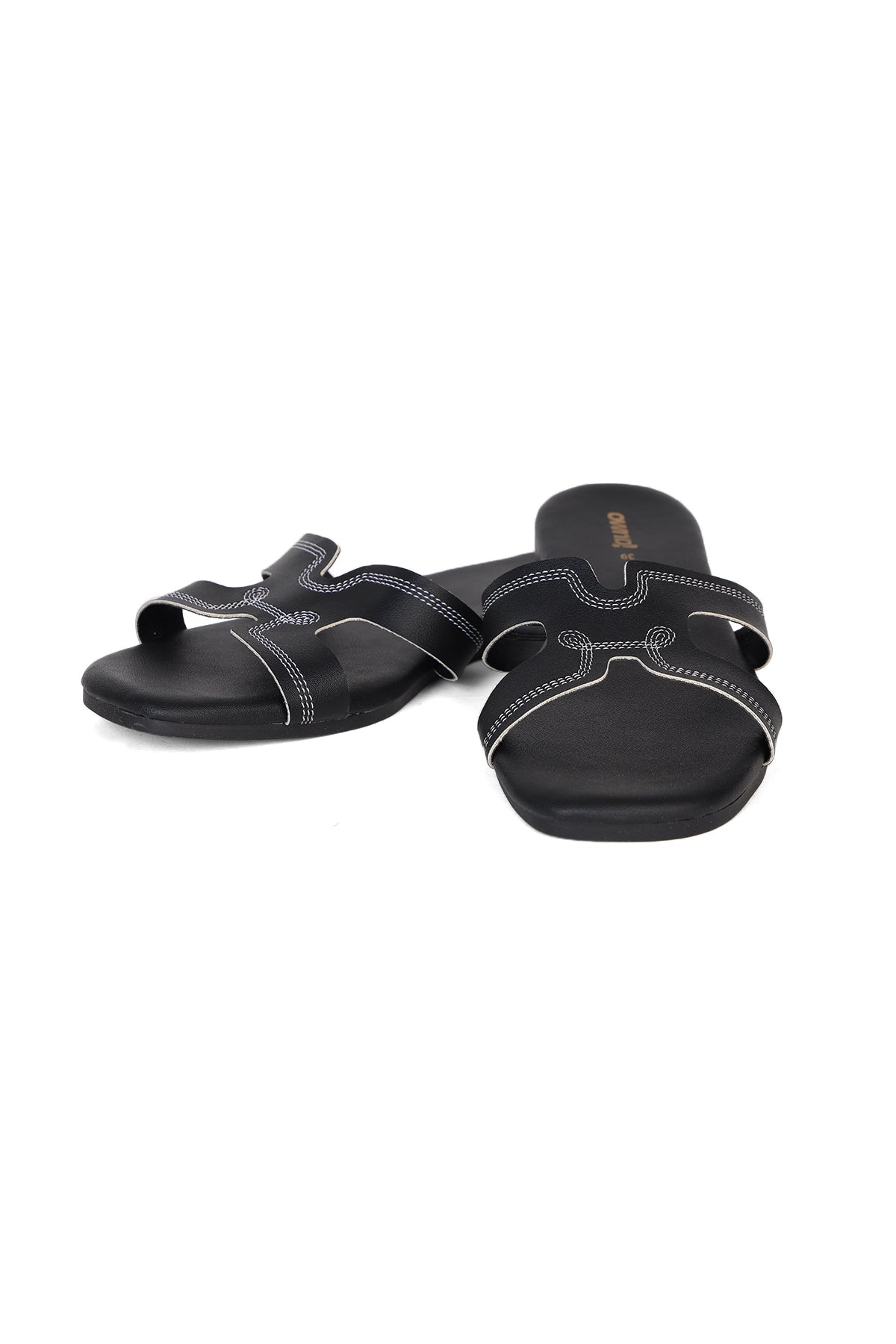 Black Solid Flats for Women - Image 6