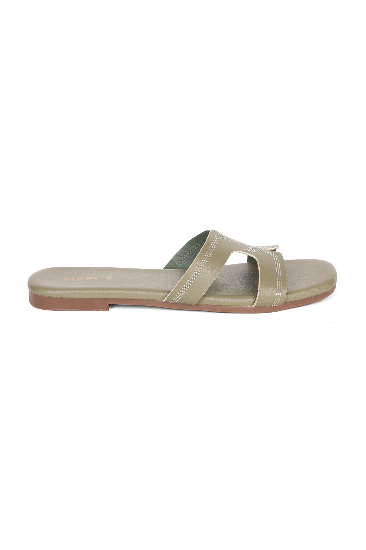 Olive Solid Flats for Women - Image 2