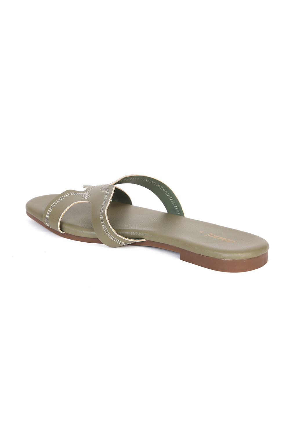 Olive Solid Flats for Women - Image 4