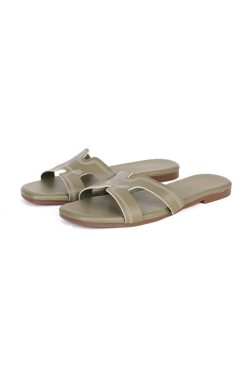Olive Solid Flats for Women - Image 5