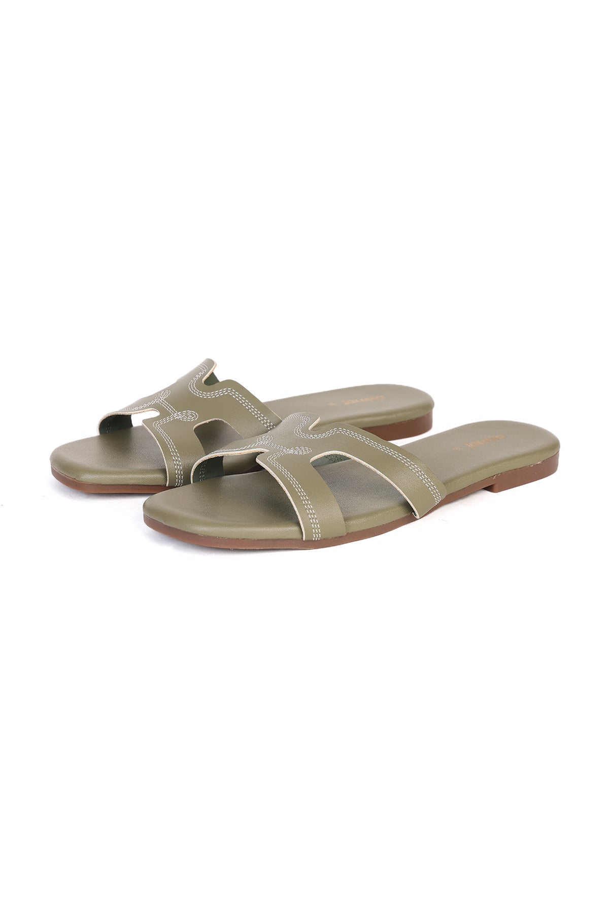 Olive Solid Flats for Women - Image 5