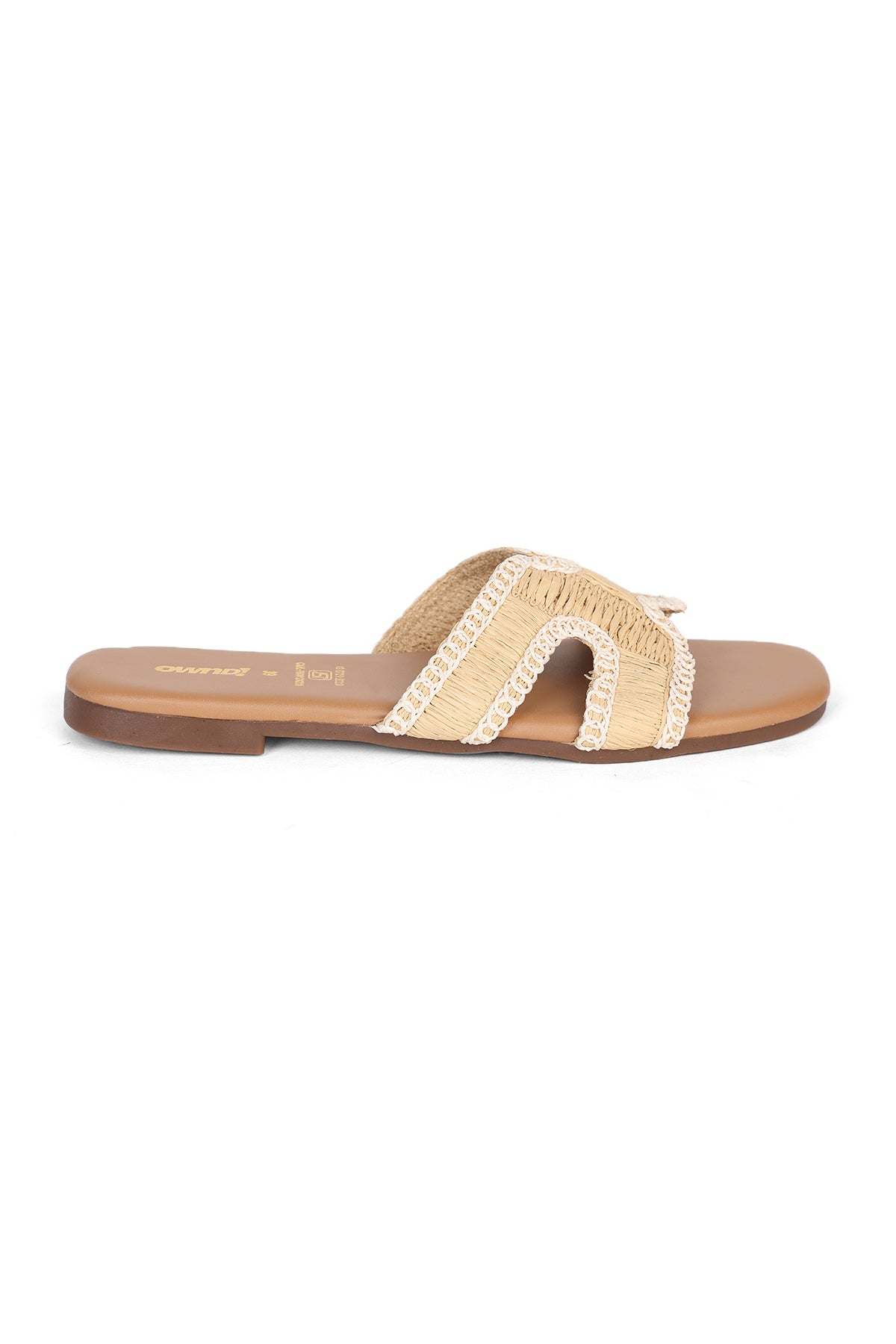 Beige Solid Flats for Women - Image 2