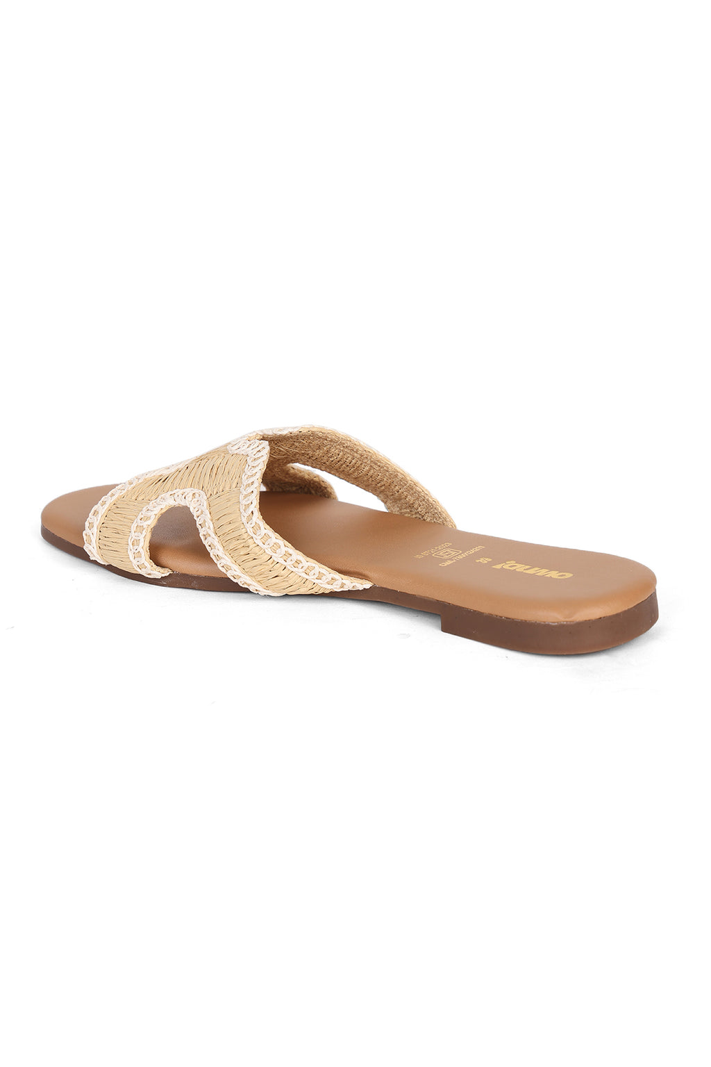 Beige Solid Flats for Women - Image 4