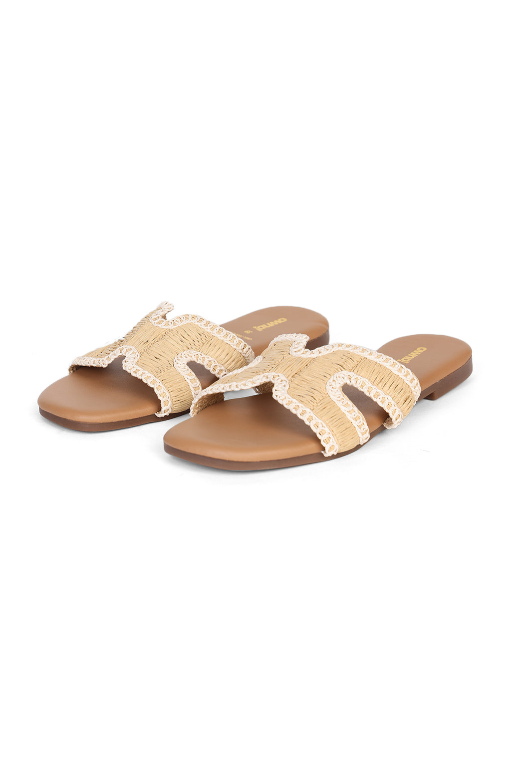Beige Solid Flats for Women - Image 5