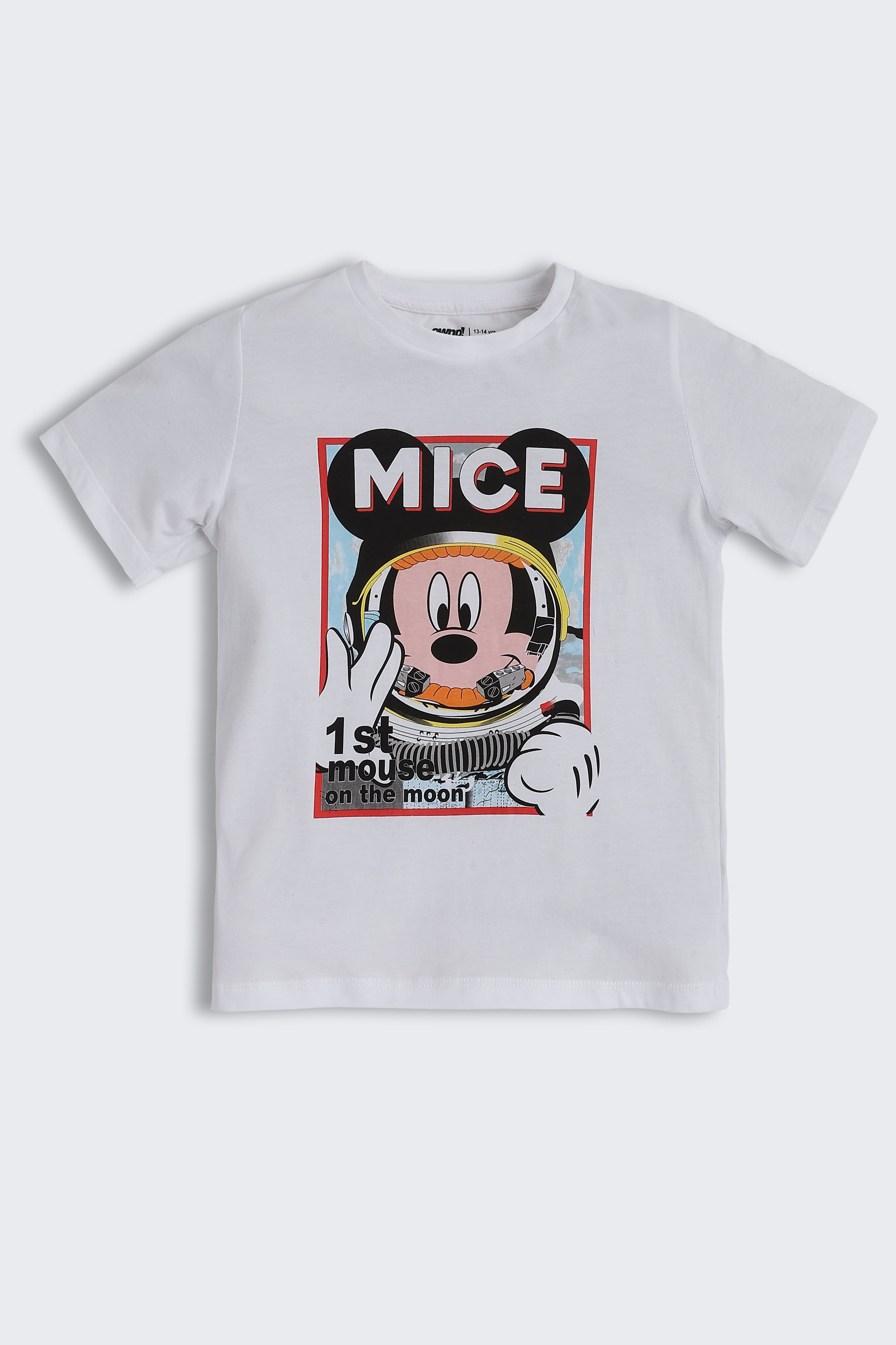 White Minnie Mouse Graphic Printed Regular Fit Night Suit for Tweens Girls - Image 3