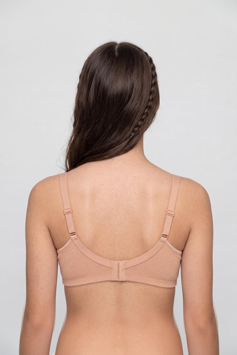 Beige Cotton Blend Regular Fit Bra for Women - Image 4
