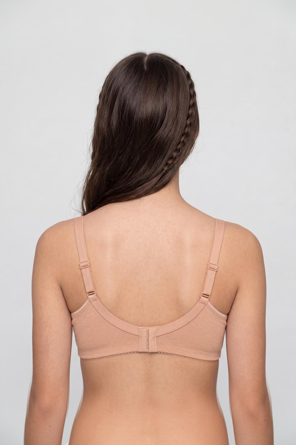 Beige Cotton Blend Regular Fit Bra for Women - Image 4