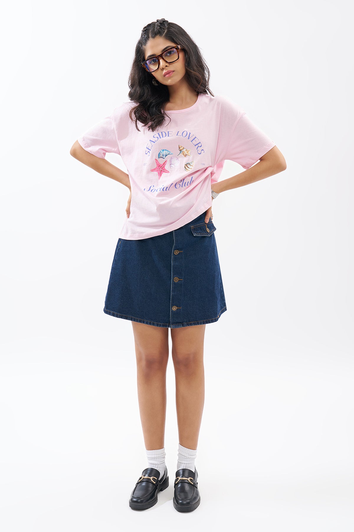 Pink Aquatic Graphic T-Shirt for Women - Image 6