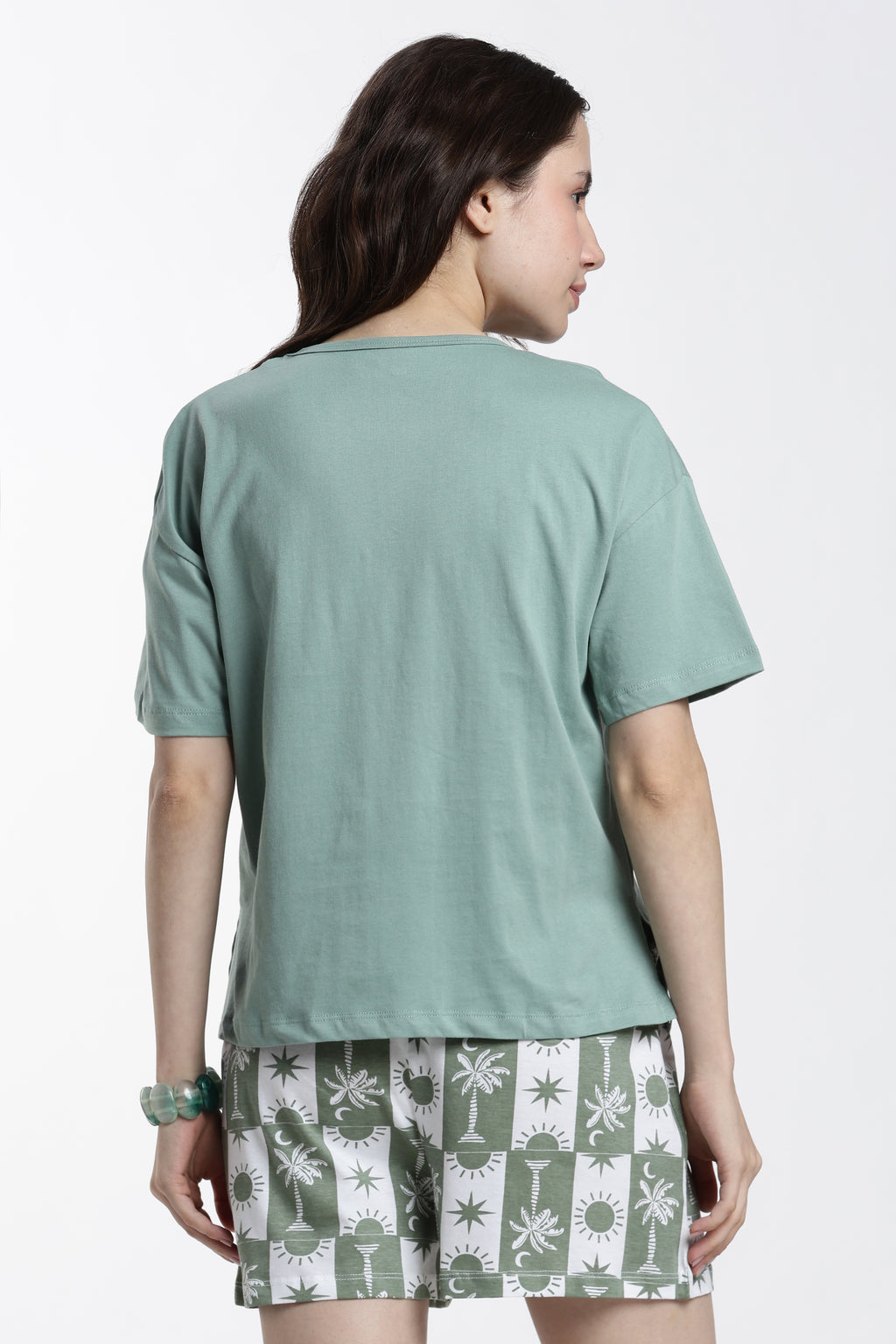 Green Typographic Regular Fit T-Shirt for Women - Image 5