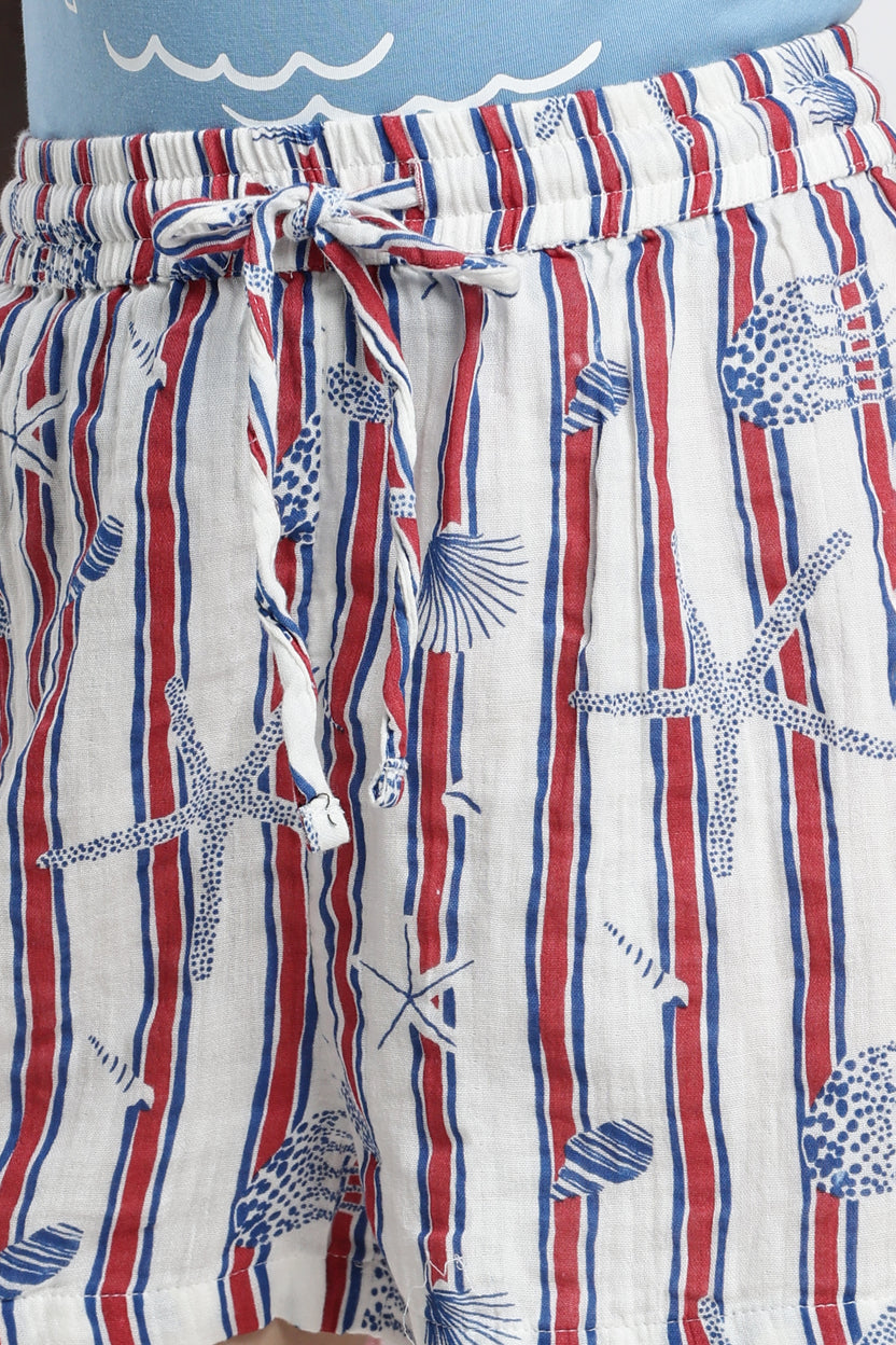 Red Sea Life Relaxed Fit Shorts For Women - Image 3