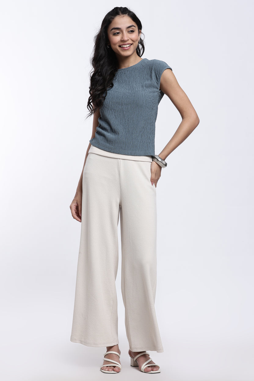 Beige Wide-Leg Pant for Women - Image 6