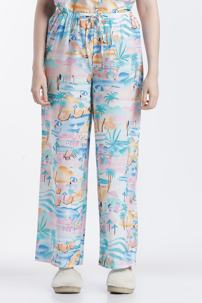Multi Coloured Conversational Relaxed Fit Nightwear Set For Women - Image 5