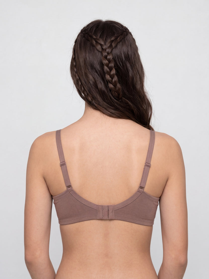 Brown Solid Regular Fit Bra for Women - Image 5