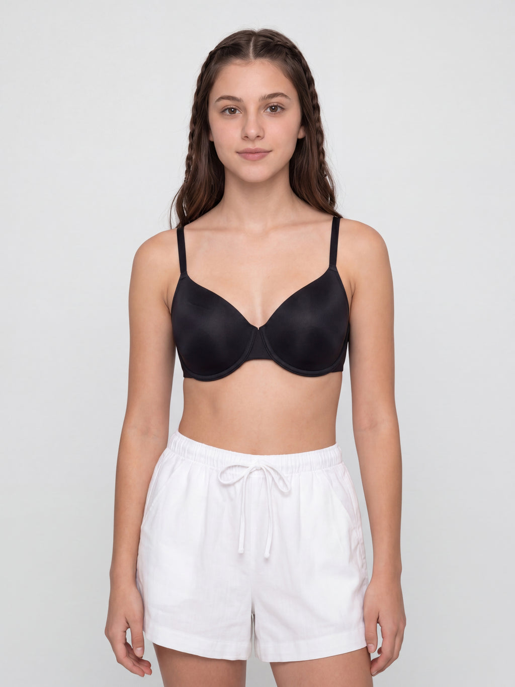 Black Solid Regular Fit Bra for Women - Image 7