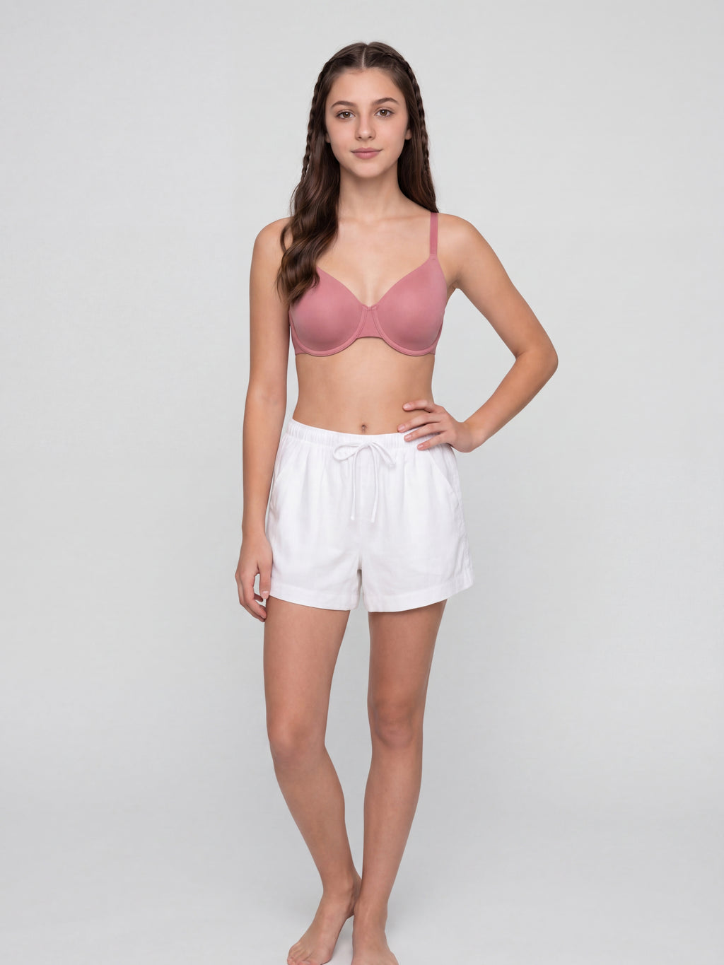 Pink Solid Bra for Women - Image 2