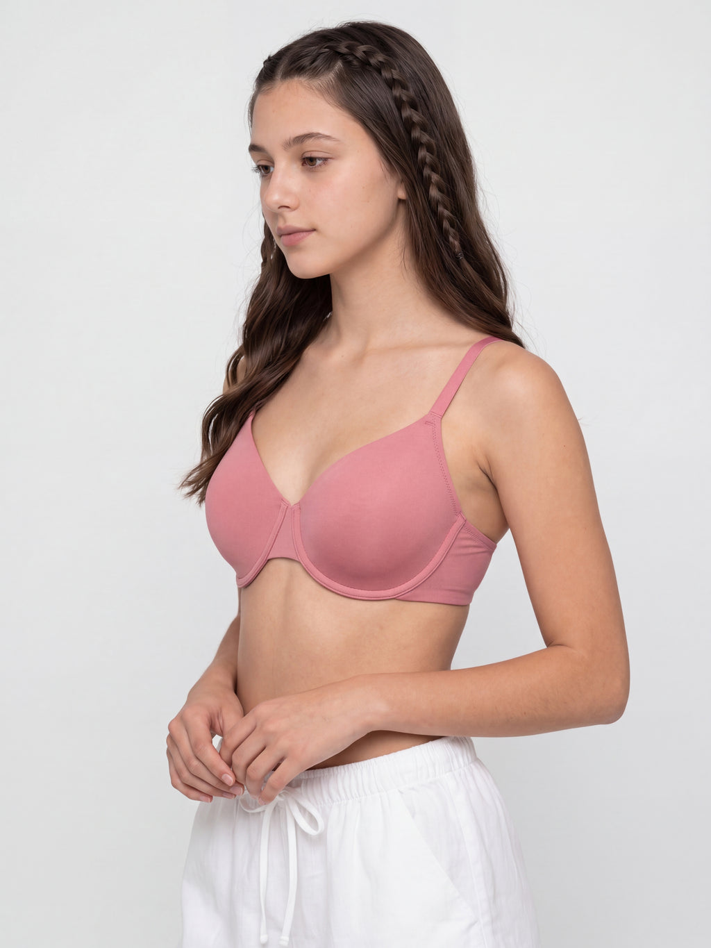 Pink Solid Bra for Women - Image 4