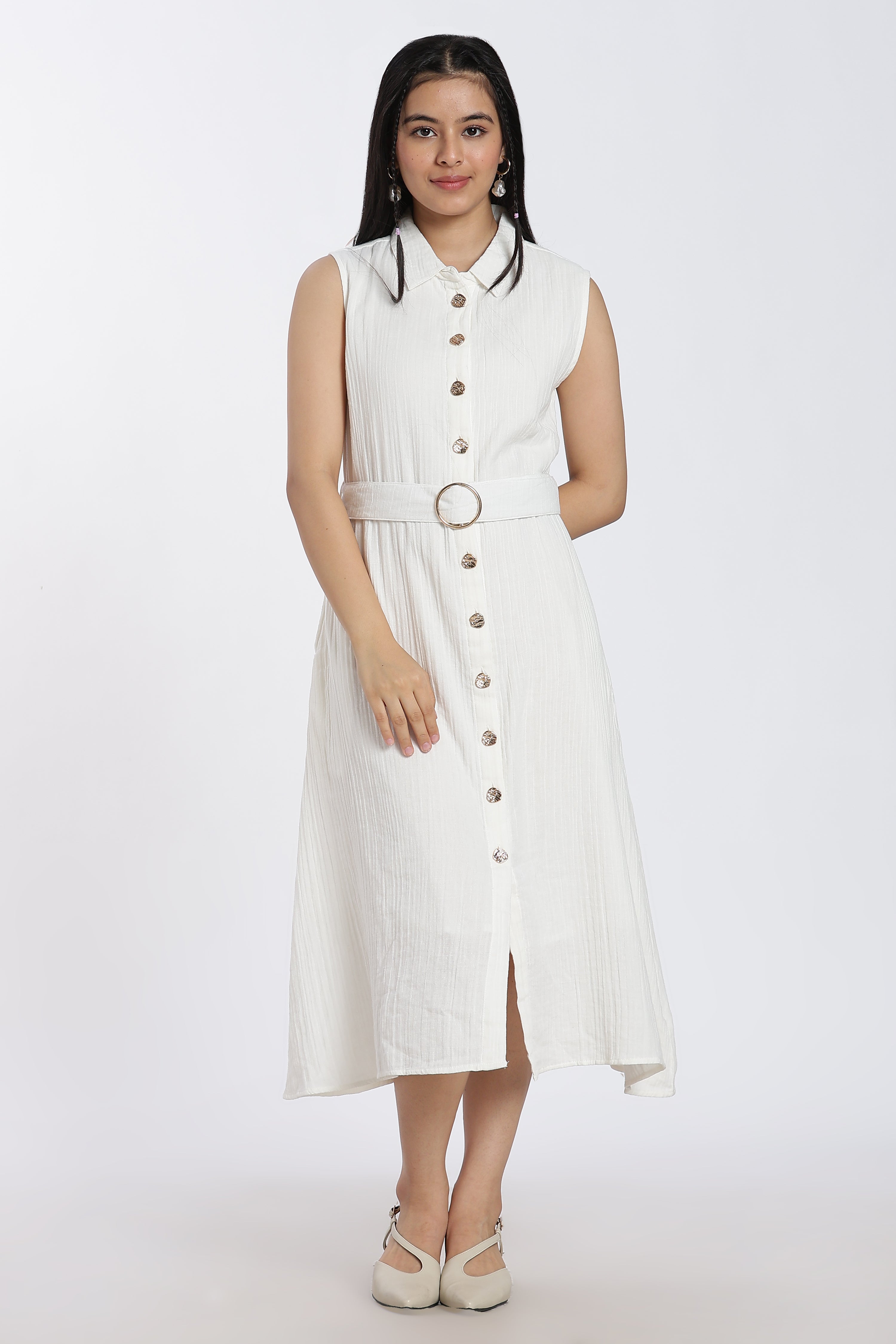 Off White Wear Regular Fit Dress for Women - Image 2