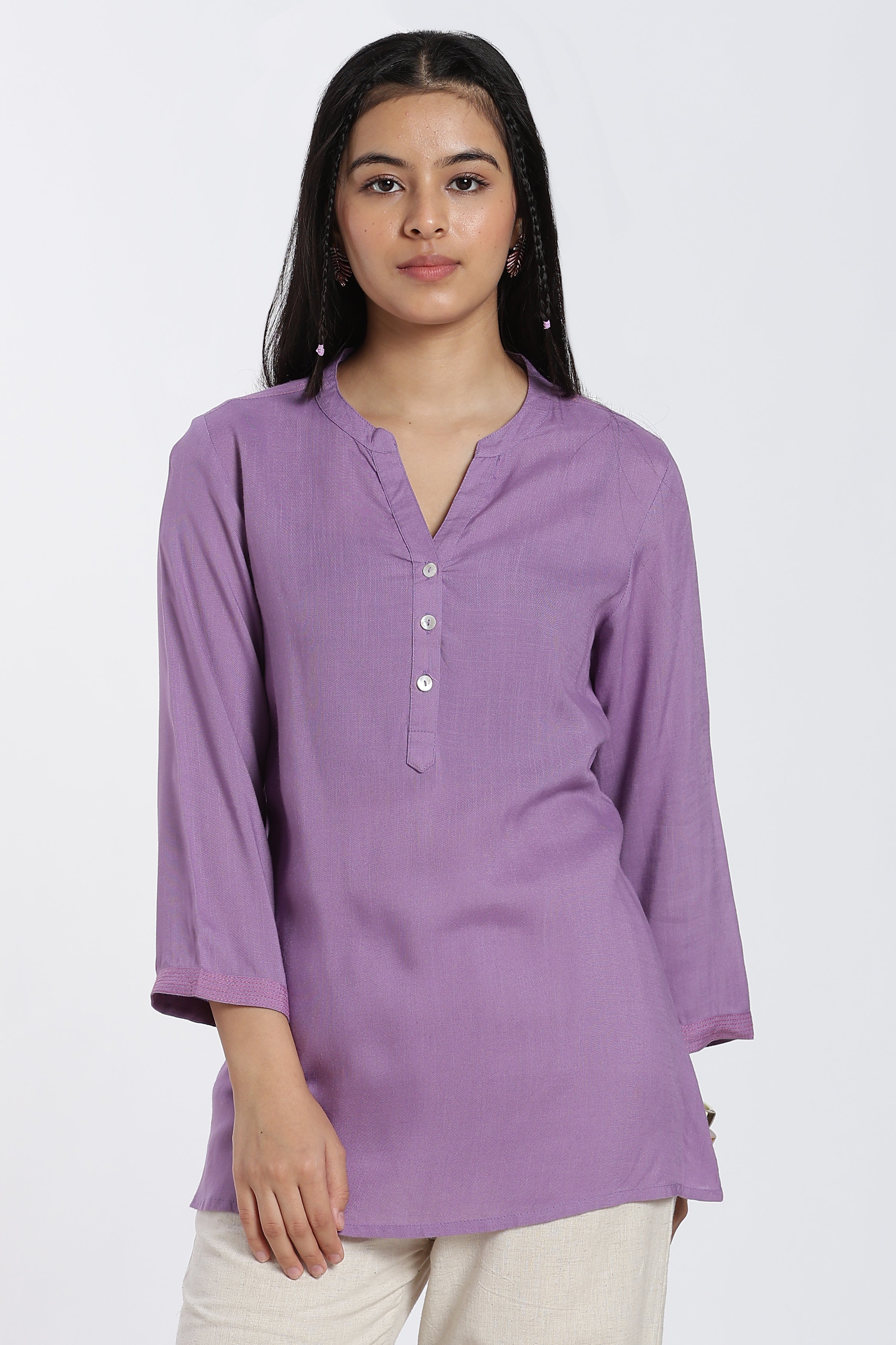 Lilac Everyday Essentials Regular Fit Tunic for Women - Image 2