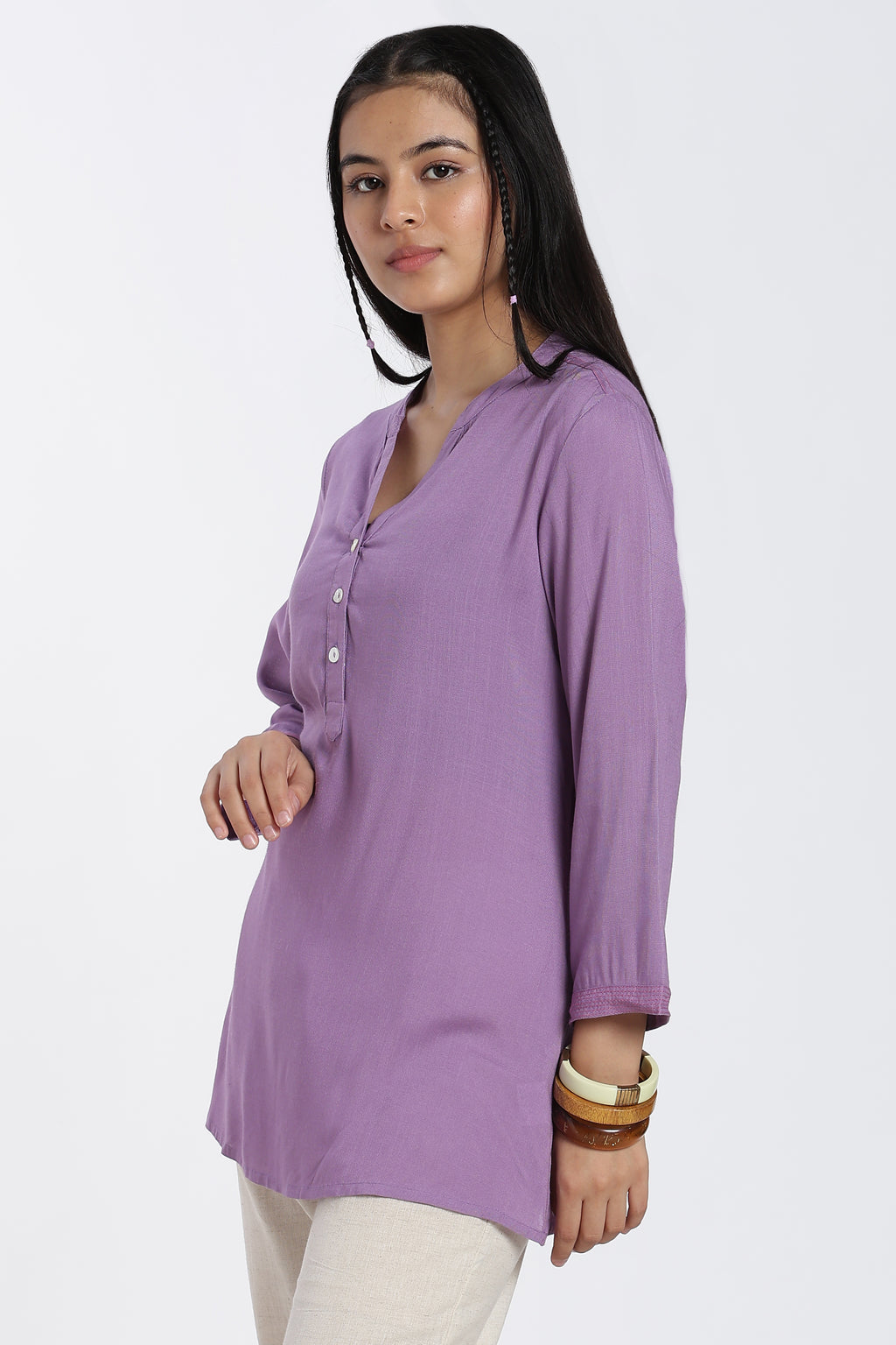Lilac Everyday Essentials Regular Fit Tunic for Women - Image 4
