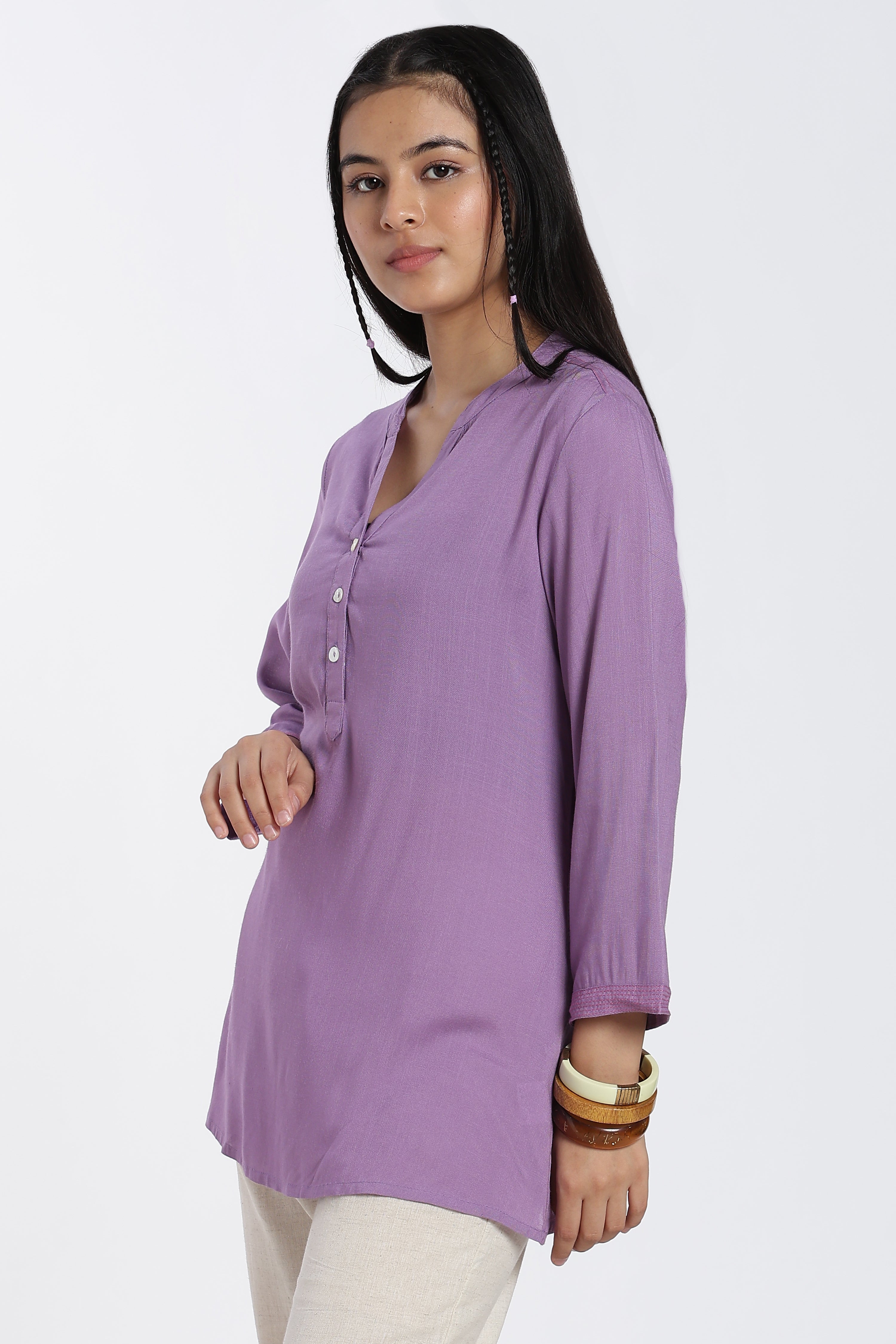 Lilac Everyday Essentials Regular Fit Tunic for Women - Image 4