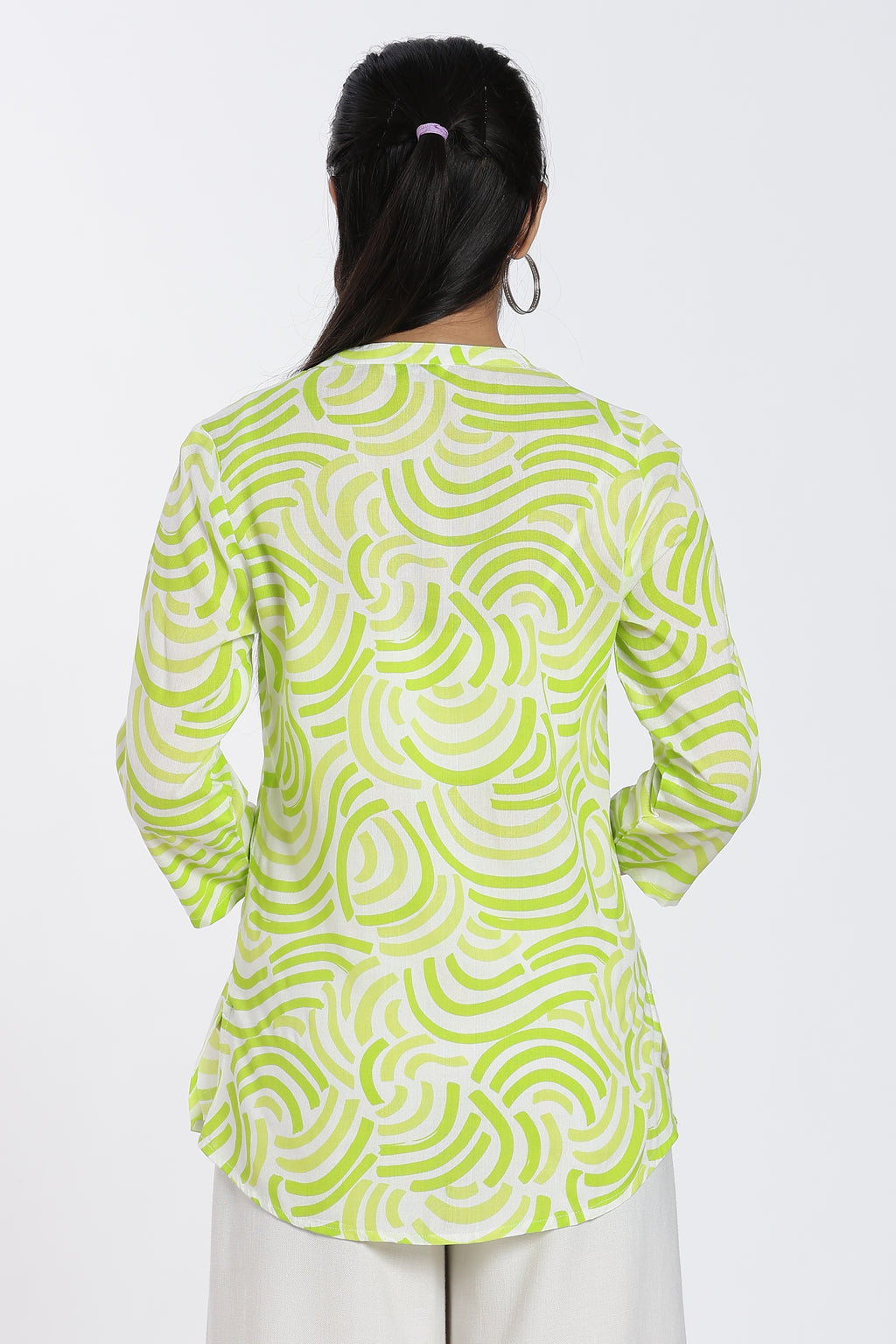 Lime Abstract Regular Fit Tunic for Women - Image 5