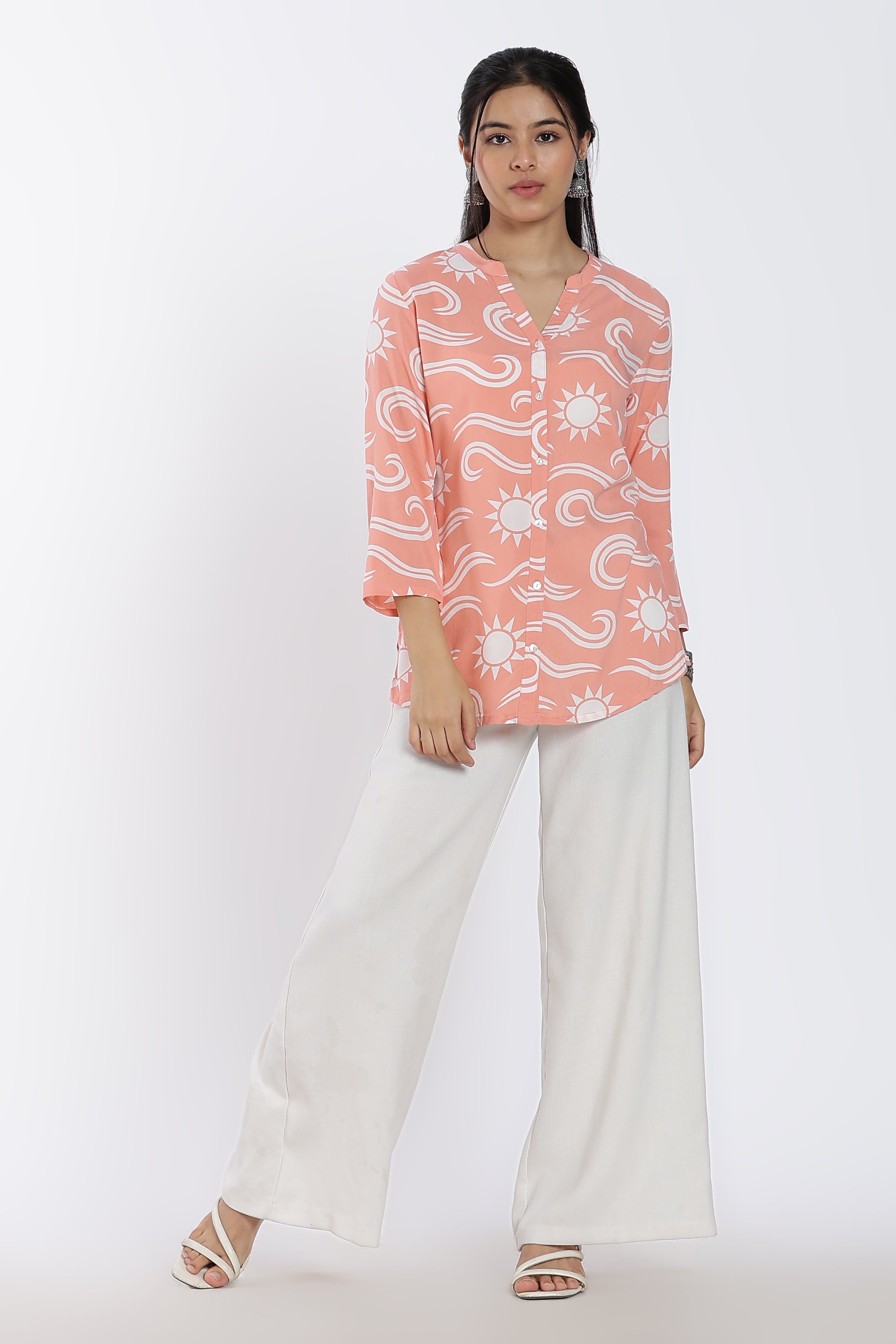 Orange Conversational Regular Fit Tunic for Women - Image 6
