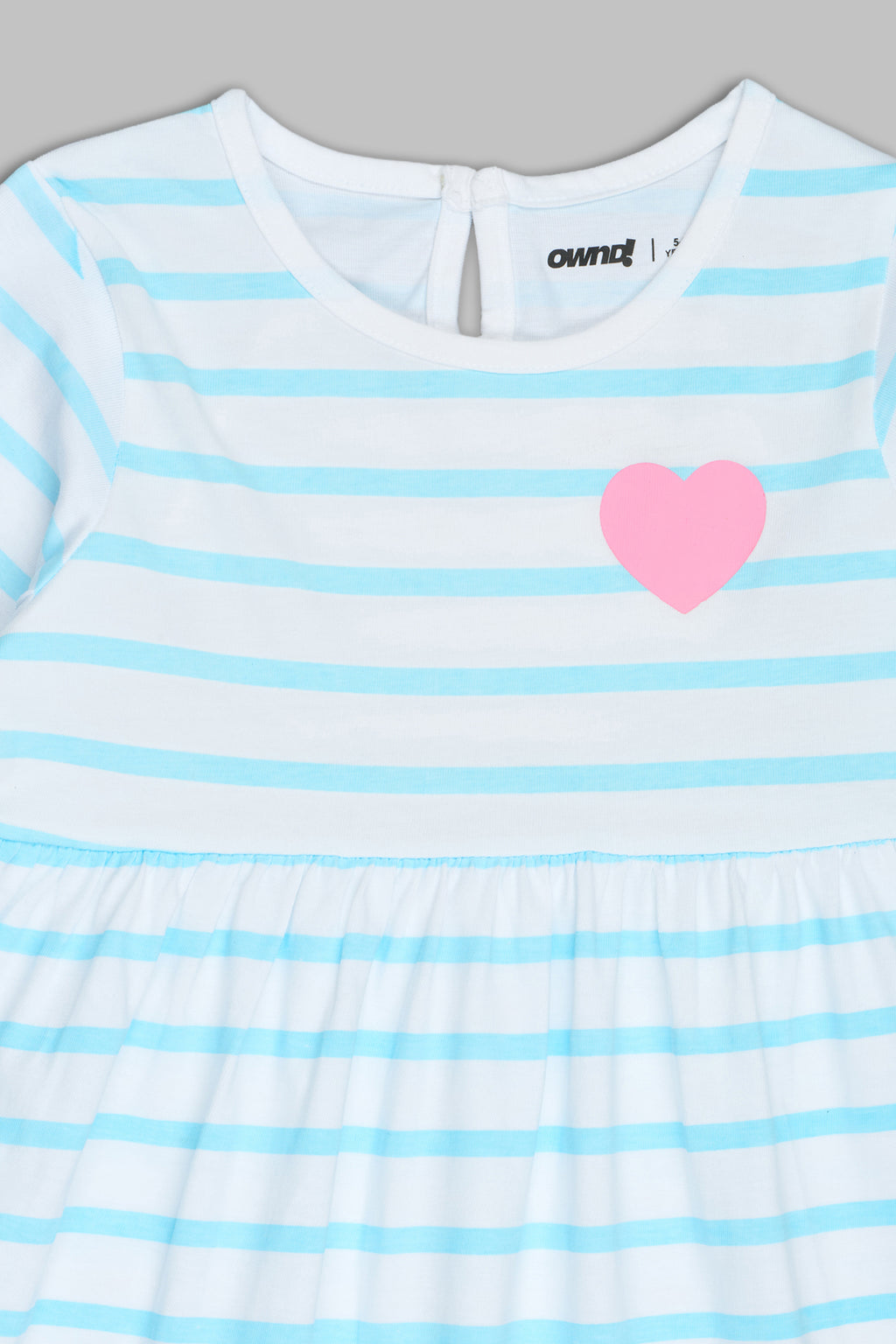 White Striped Regular Fit Dress for Girls - Image 3