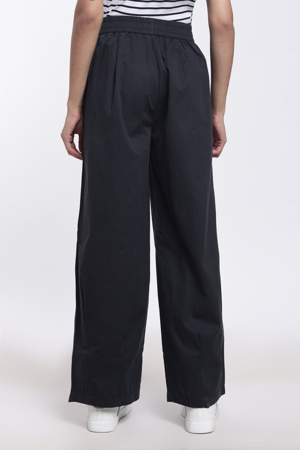 Navy Solid Regular Fit Trouser for Women - Image 5