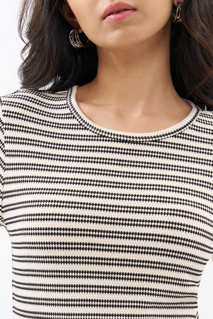 Black Striped Top for Women - Image 3