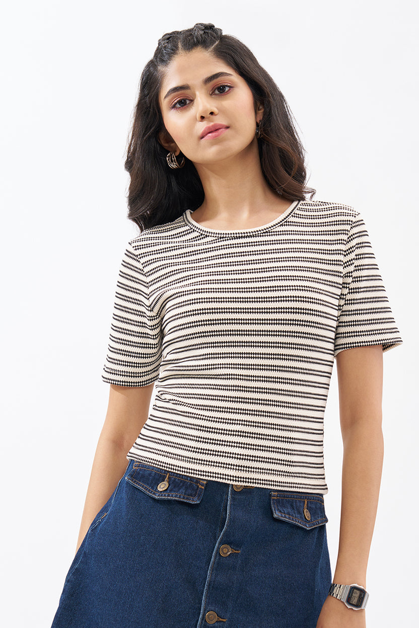 Black Striped Top for Women - Image 2