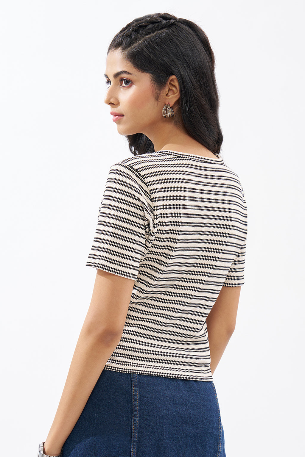 Black Striped Top for Women - Image 5