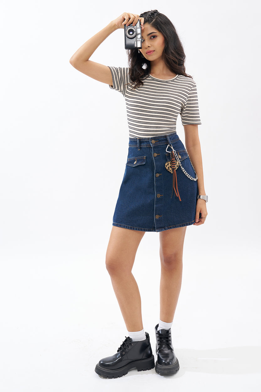 Black Striped Top for Women - Image 6