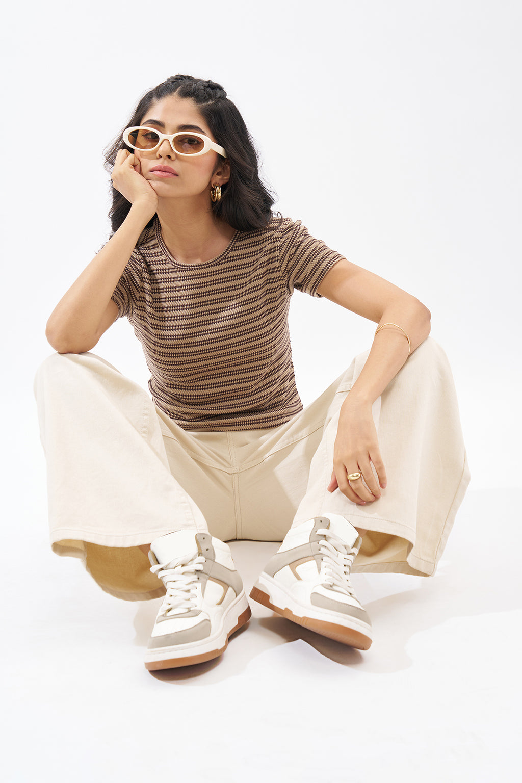 Brown Striped Top for Women - Image 6