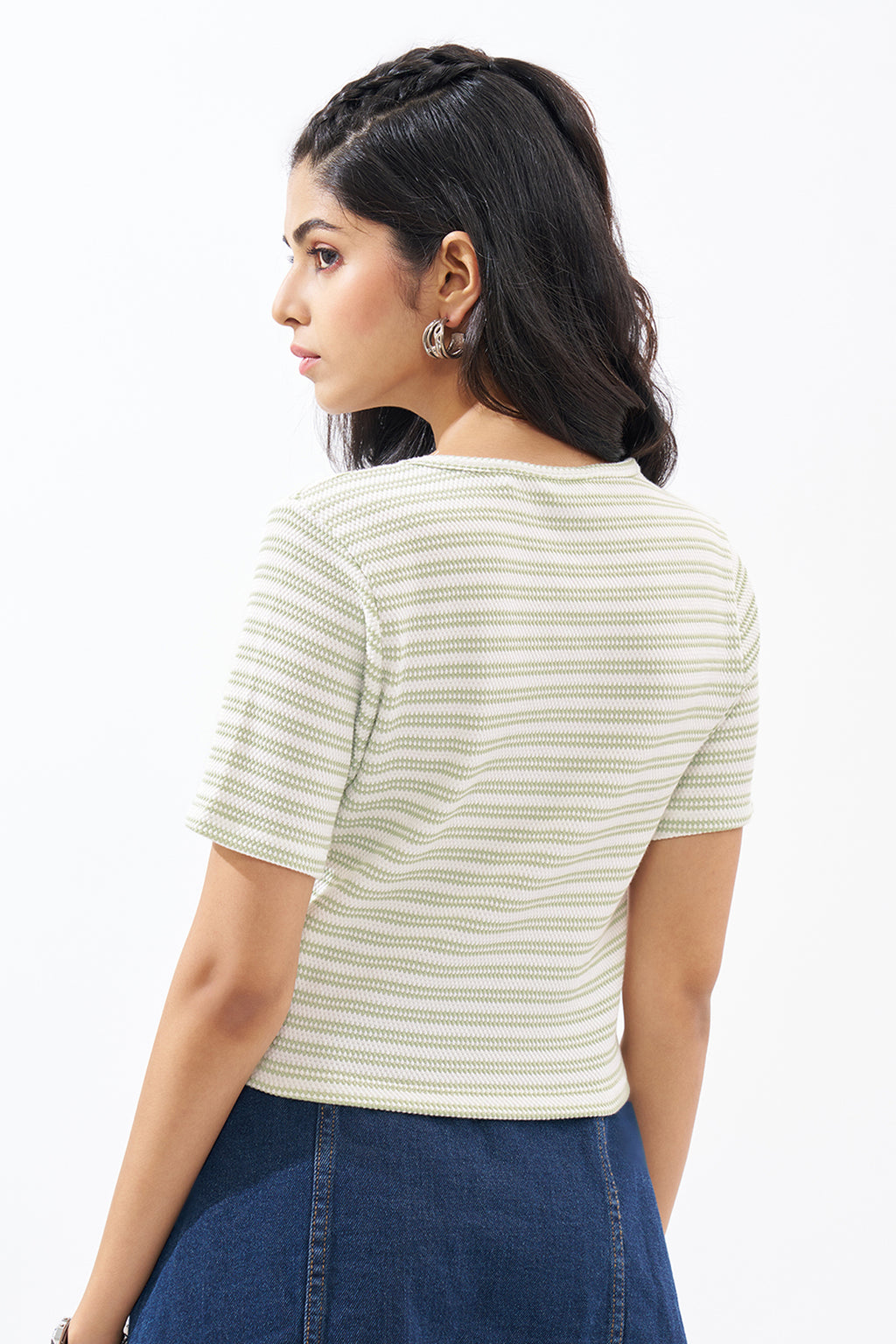 Mint Striped Top for Women - Image 5
