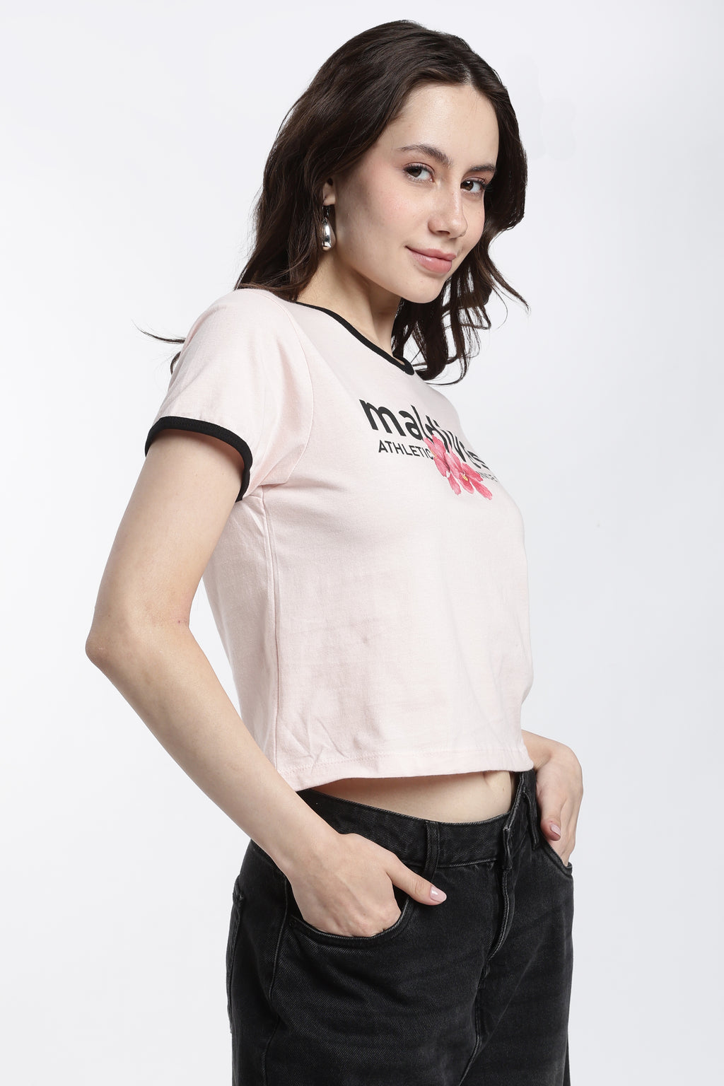 Pink Typographic Regular Fit T-Shirt for Women - Image 4