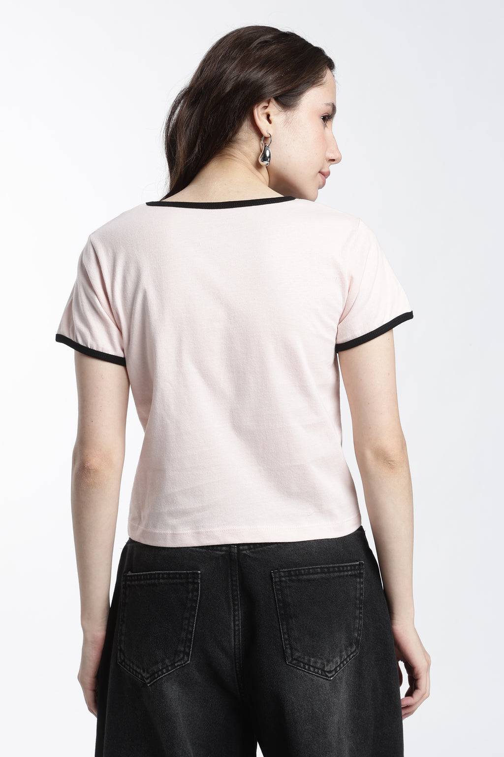 Pink Typographic Regular Fit T-Shirt for Women - Image 5