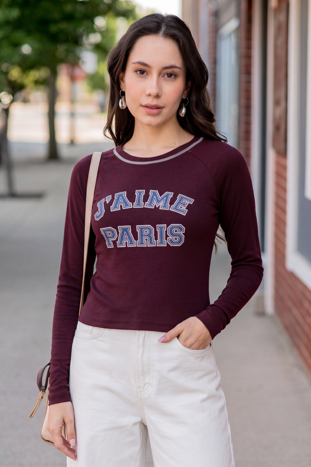Maroon Typographic Regular Fit T-Shirt for Women - Image 1