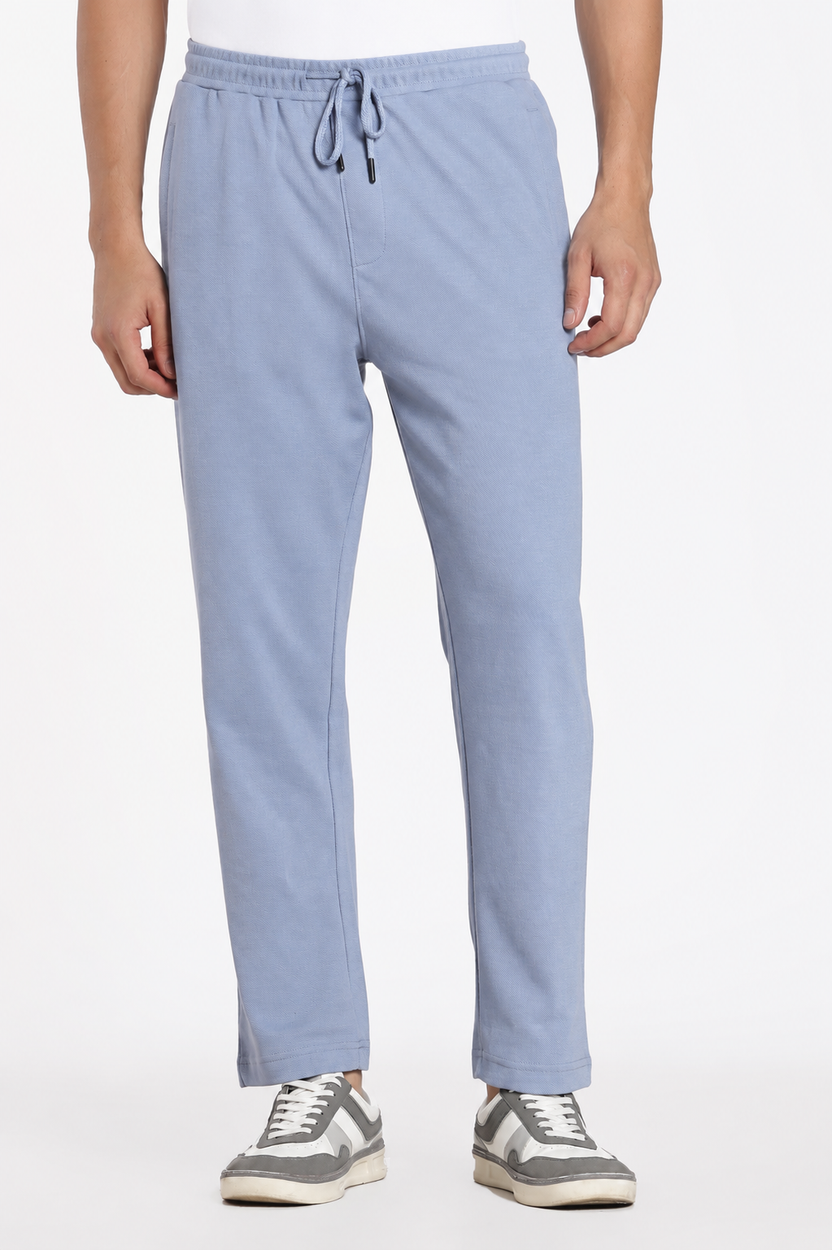 Light Blue 3 Pocketed Regular Fit Track Pant For Men - Image 2