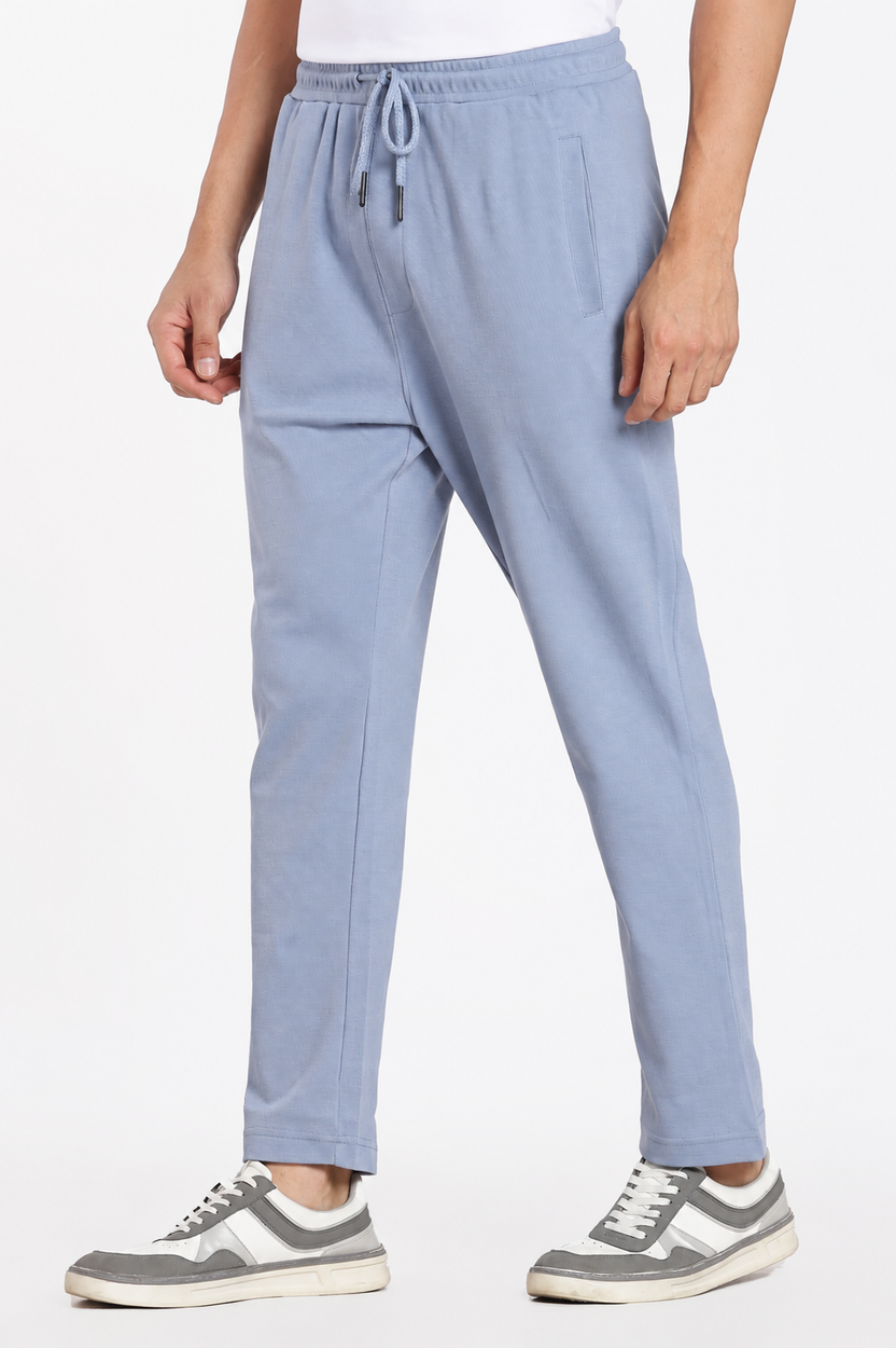 Light Blue 3 Pocketed Regular Fit Track Pant For Men - Image 4
