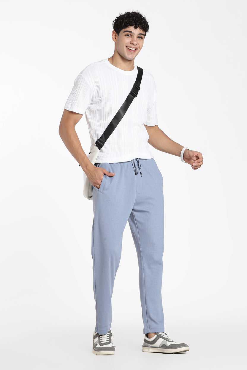 Light Blue 3 Pocketed Regular Fit Track Pant For Men - Image 6